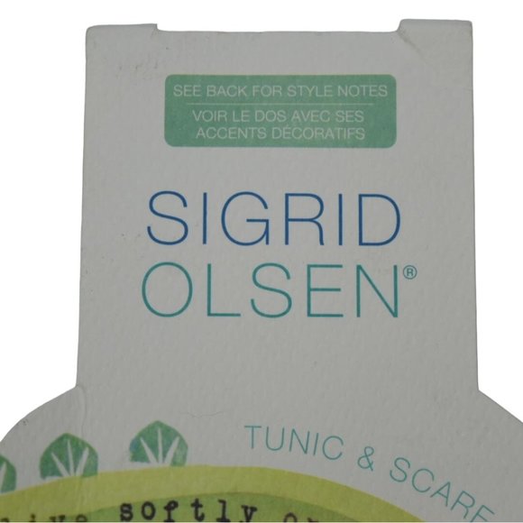 Sigrid Olsen Scarf 22 X 22 Orange Cotton Geomtric Fans New with tags - Picture 3 of 4